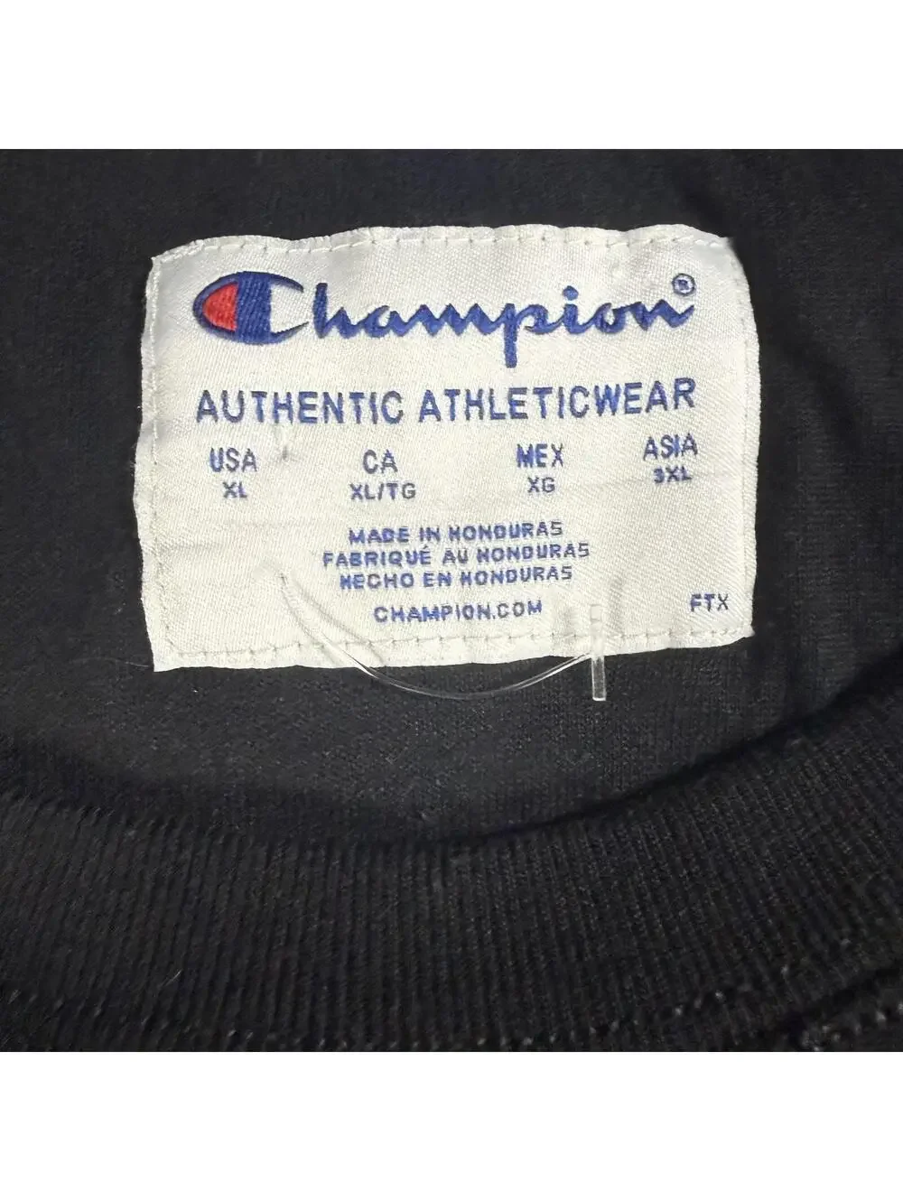 Champion Women's Blend Fleece Iridescent Logo Crewneck Sweatshirt - Black, XL - Picture 3 of 6
